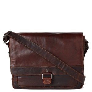 Jack Georges Brown Voyager Leather Messenger Bag